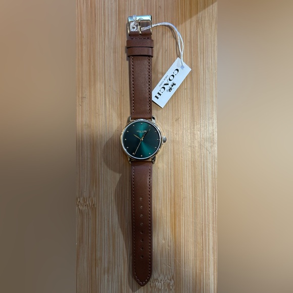 Coach Grand Watch With 36mm Green Face & Purple Tone Leather Band - Picture 6 of 8